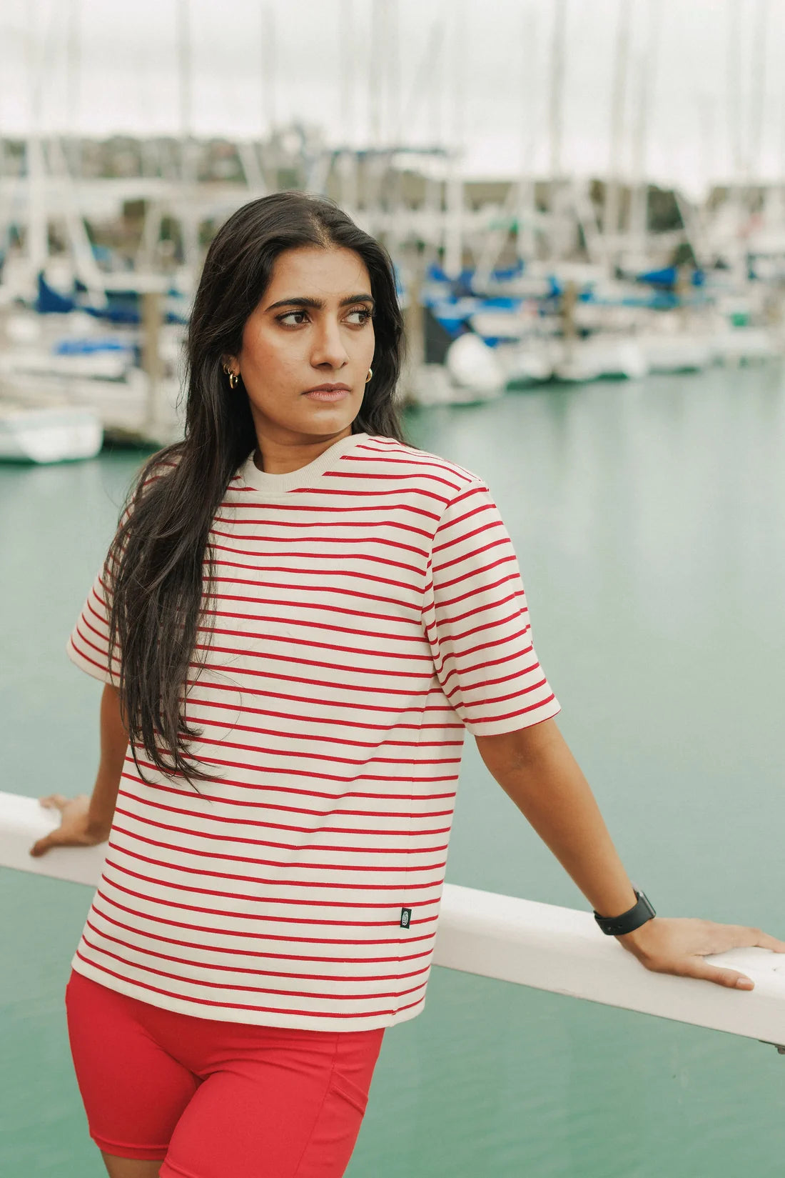 Rose Road Atlas Tee - Signal red