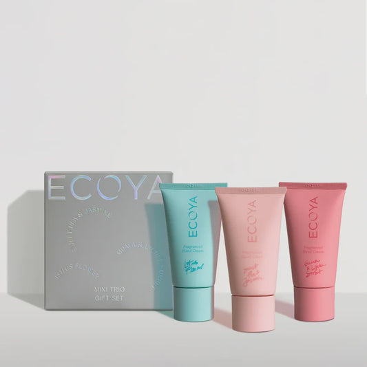 Ecoya Mini Trio Gift Set Hand Cream - Guava & Lychee Sorbet, Sweet Pea & Jasmine, Lotus Flower