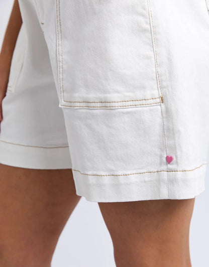 Elm Atlas Denim Short - Vintage White