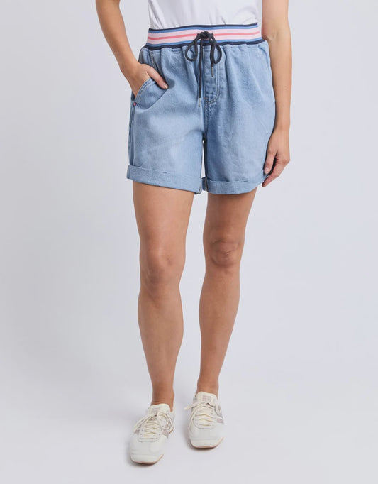 Elm Bodhi Denim Short - Mid Blue Wash