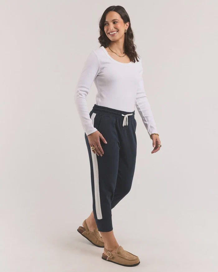 Elm Brunch Pant Side Tape - Classic Navy/ White Stripe