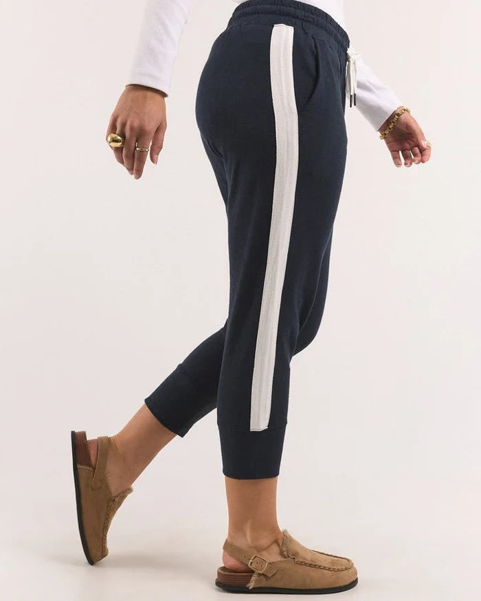 Elm Brunch Pant Side Tape - Classic Navy/ White Stripe