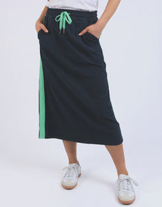 Elm Brunch Skirt - Side Tape Navy/Neon Green