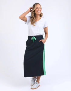 Elm Brunch Skirt - Side Tape Navy/Neon Green