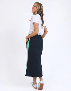 Elm Brunch Skirt - Side Tape Navy/Neon Green