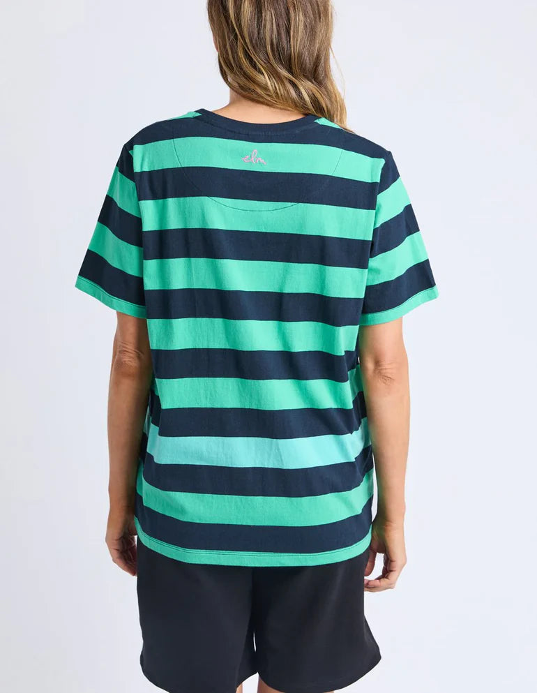 Elm Eden Stripe S/S Tee -  Blue & Green Stripe