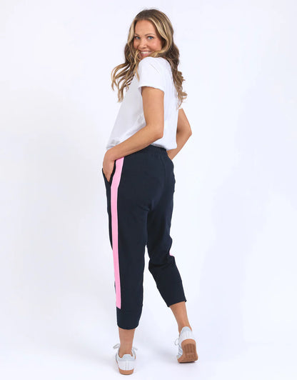 Elm Brunch Pant - Navy with Side Stripe