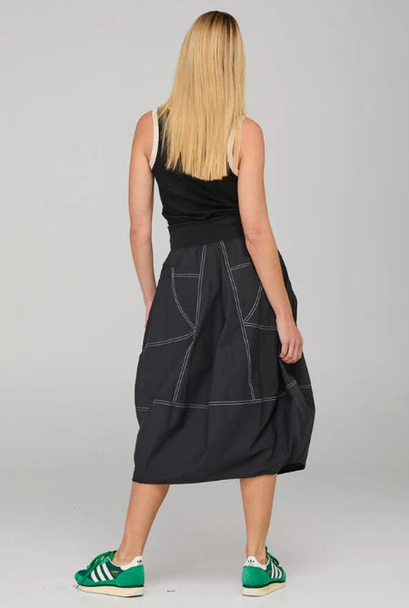 Boom Shankar Guru Skirt - Black with White Stitching