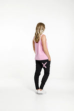 Load image into Gallery viewer, Home-Lee Apartment Pants Black with Pink Bloom Print X
