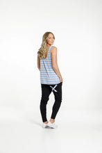 Load image into Gallery viewer, Home-Lee Apartment Pants Black with Cerulean Stripe
