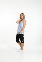 Load image into Gallery viewer, Home-Lee Apartment Pants Black with Cerulean Stripe

