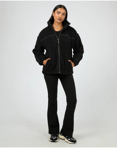 All About Eve Newport  Zip Thru Teddy - Black