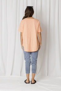 Love Lily Avalon Steer V Neck Tee - Melon