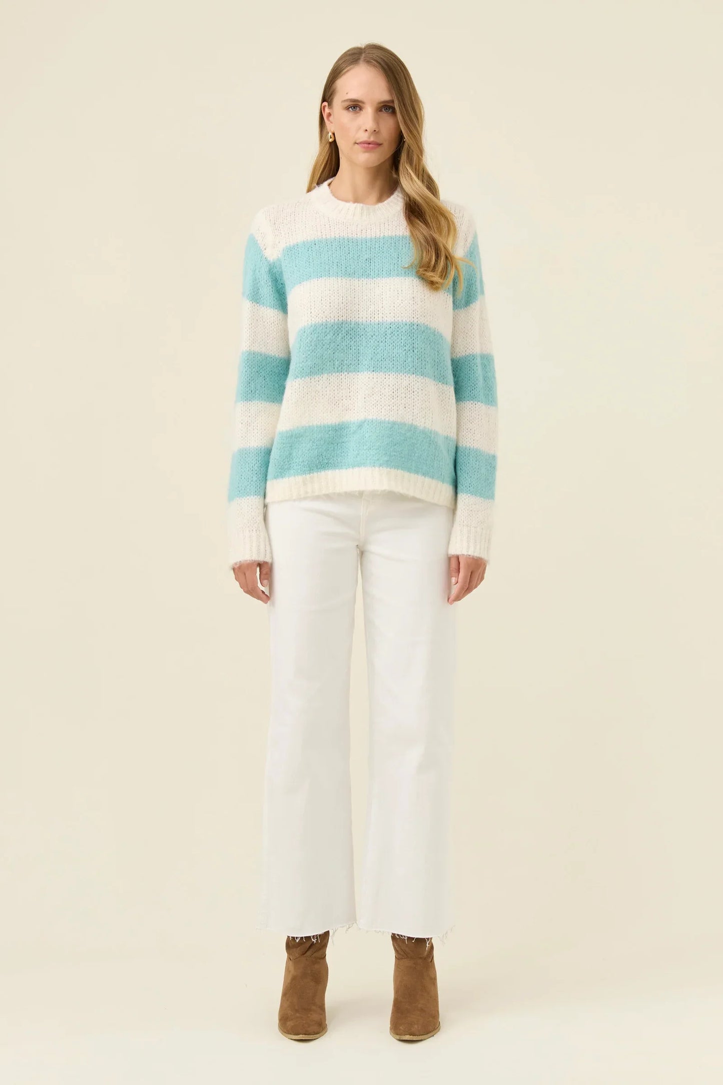 Isle of Mine Pallas Stripe Jumper - Ice Blue