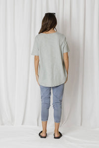 Love Lily Avalon Steer V Neck Tee - Chalk