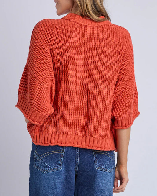 Elm Luela Short Sleeve Knit - Orange