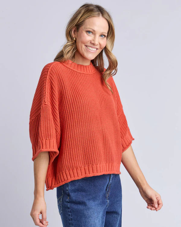 Elm Luela Short Sleeve Knit - Orange