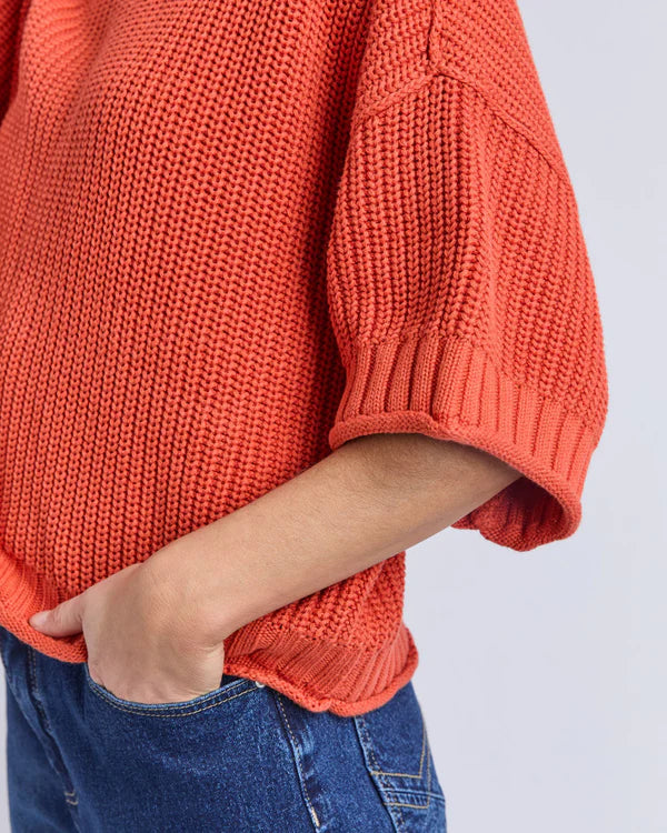 Elm Luela Short Sleeve Knit - Orange