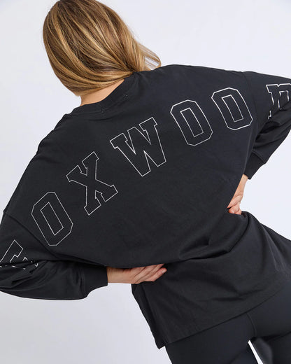 Foxwood Metallic Interval L/S Tee - Black with Silver