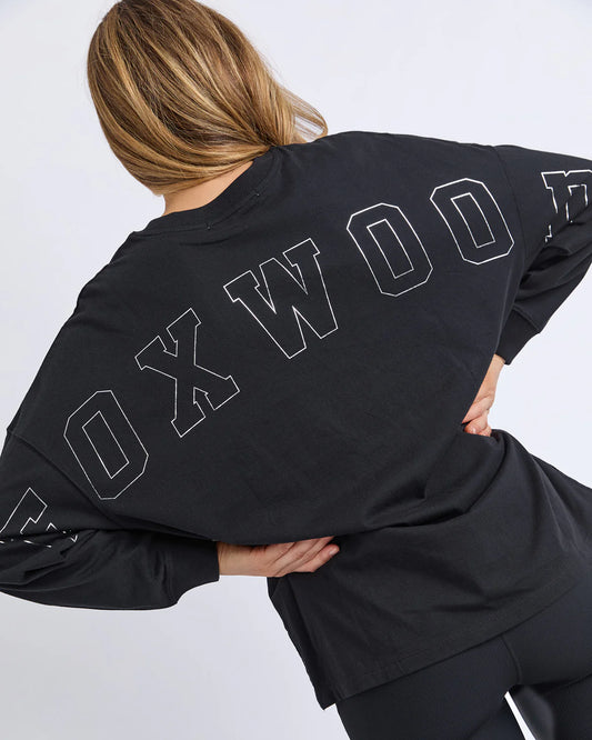 Foxwood Metallic Interval L/S Tee - Black with Silver