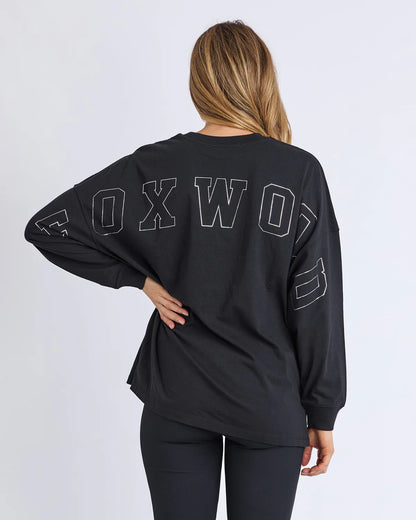 Foxwood Metallic Interval L/S Tee - Black with Silver