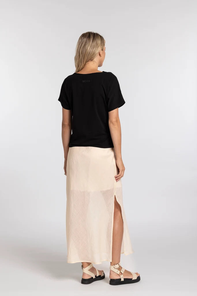 Mi Moso Mossy Rouched Tee - Black