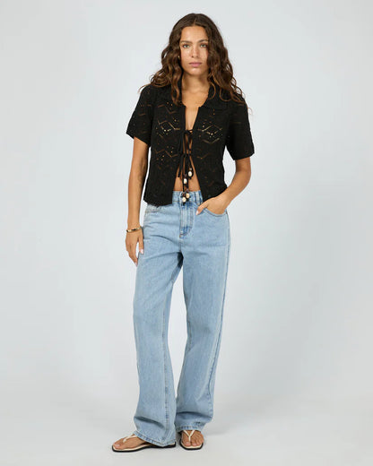 Silent Theory Nina Crochet Top - Black