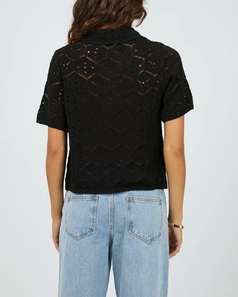 Silent Theory Nina Crochet Top - Black