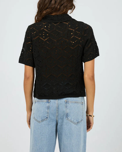 Silent Theory Nina Crochet Top - Black