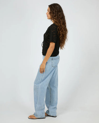 Silent Theory Nina Crochet Top - Black