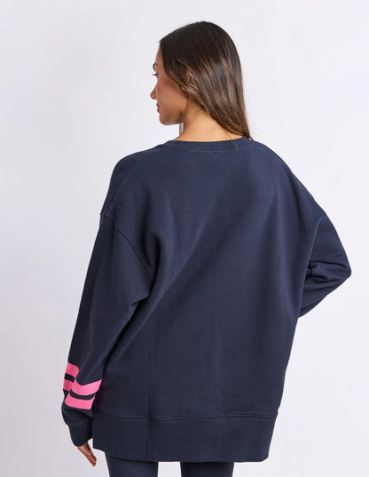 Foxwood Origin Crew -  Navy with Bright Pink