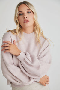 Ivy + Jack Motivation Cotton Fine Knit Boxy Jumper Blush