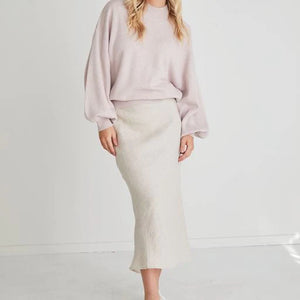 Ivy + Jack Motivation Cotton Fine Knit Boxy Jumper Blush