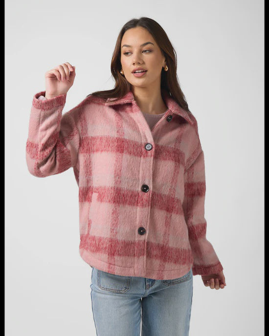 Stella + Gemma Paige Shacket - Winter Berry Check