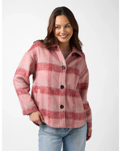 Stella + Gemma Paige Shacket - Winter Berry Check