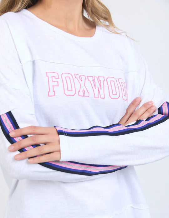 Foxwood Racer Throw On Tee - White