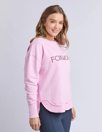 Foxwood Simplified Metallic Crew - Bright Pink