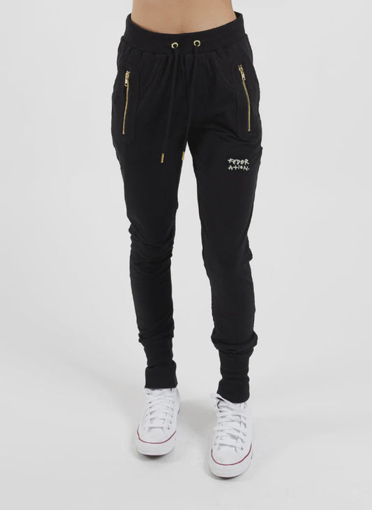 Federation Escape Trackies - Stretch Black/Gold