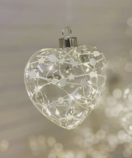 Stellar Haus Hanging Glass Heart Sparkly