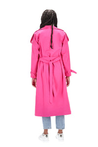 Charlo Lisa Cotton Trench Coat Pink