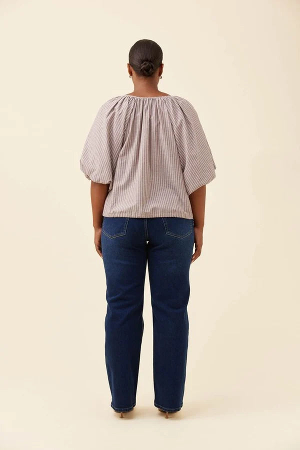 Isle Of Mine Lyndell Drawstring Top - Taupe