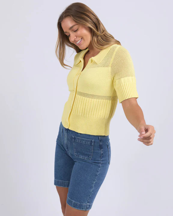 Foxwood Trevi Knit Top - Lemon