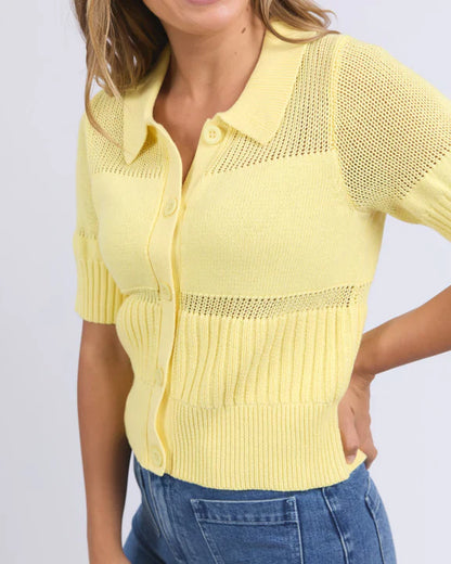 Foxwood Trevi Knit Top - Lemon