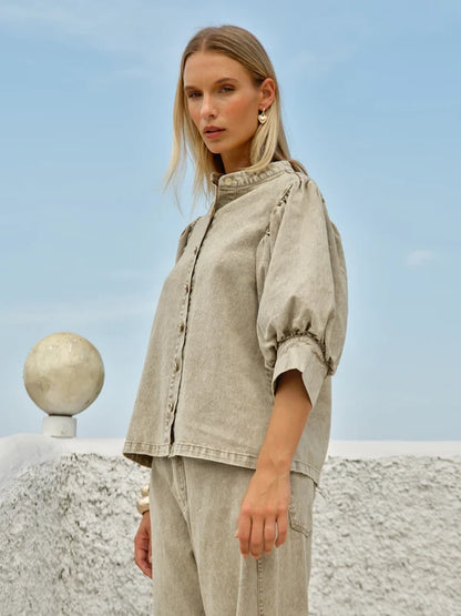 Fate & Becker Saskia Balloon Shirt - Parchment
