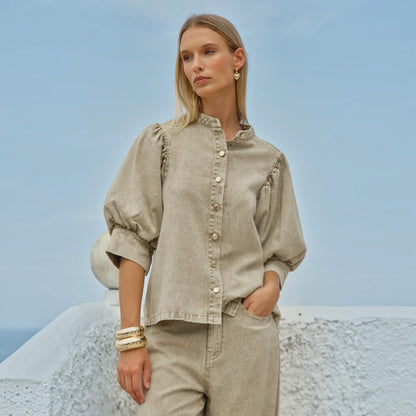 Fate & Becker Saskia Balloon Shirt - Parchment