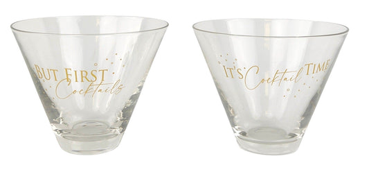 Urban Cocktail Glasses It's Cocktail Time Gold