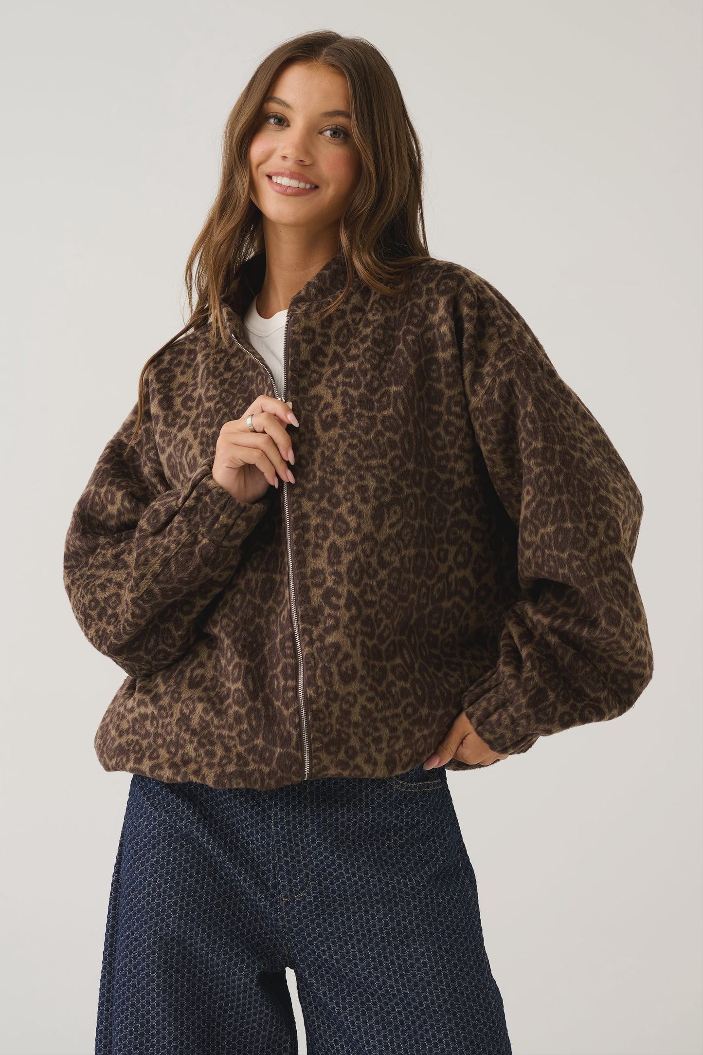 Cartel & Willow Milo Jacket - Brushed Leopard