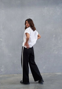 Style Laundry Wide Leg Stripe Pant Black