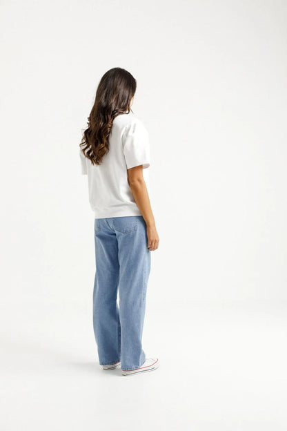 Homelee Wylder Tee - White with Candy Pink X