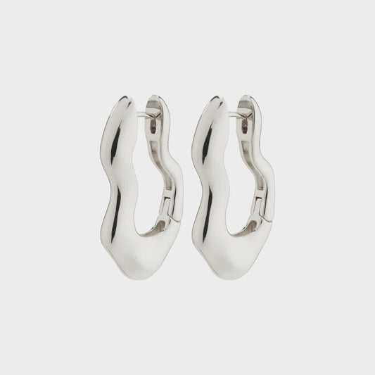 Pilgrim Earrings Wave Recycled Wavy Sliver Plated
